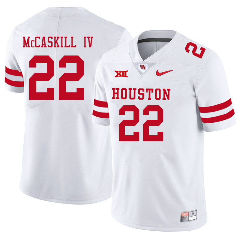 Men #22 Alton McCaskill IV Houston Cougars College Big 12 Conference Football Jerseys Sale-White